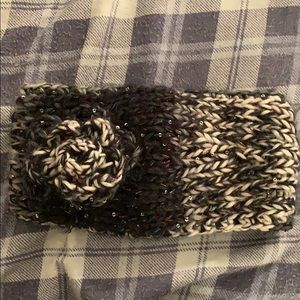 Multi-colored head wrap with flower